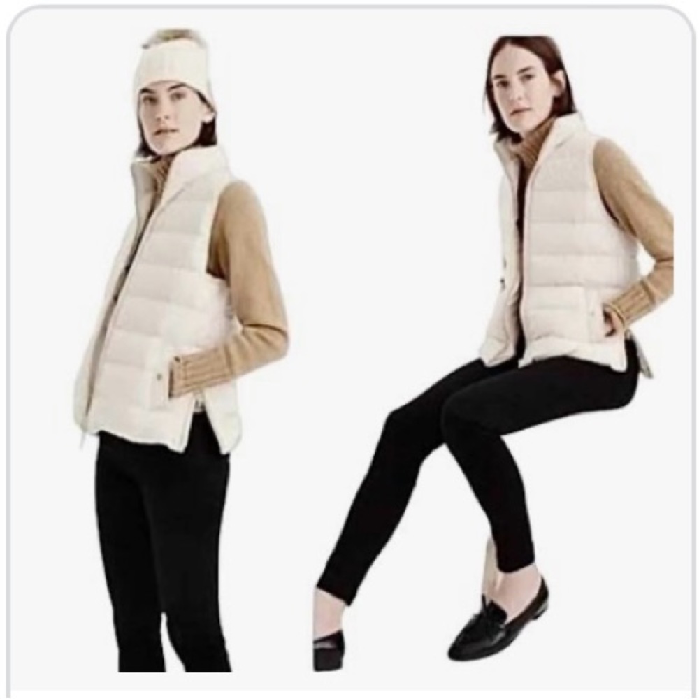 J.Crew Women’s Cream Color Puffer Vest Size XSP